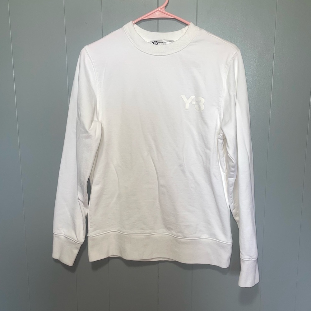Y-3 Yohji Yamamoto Adidas White Crewneck Sweatshirt Small